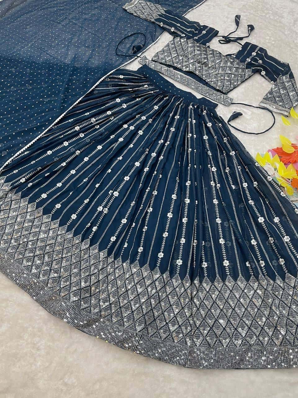 Heavy Sequence Work and Thread Work Choli Lehenga with Dupatta