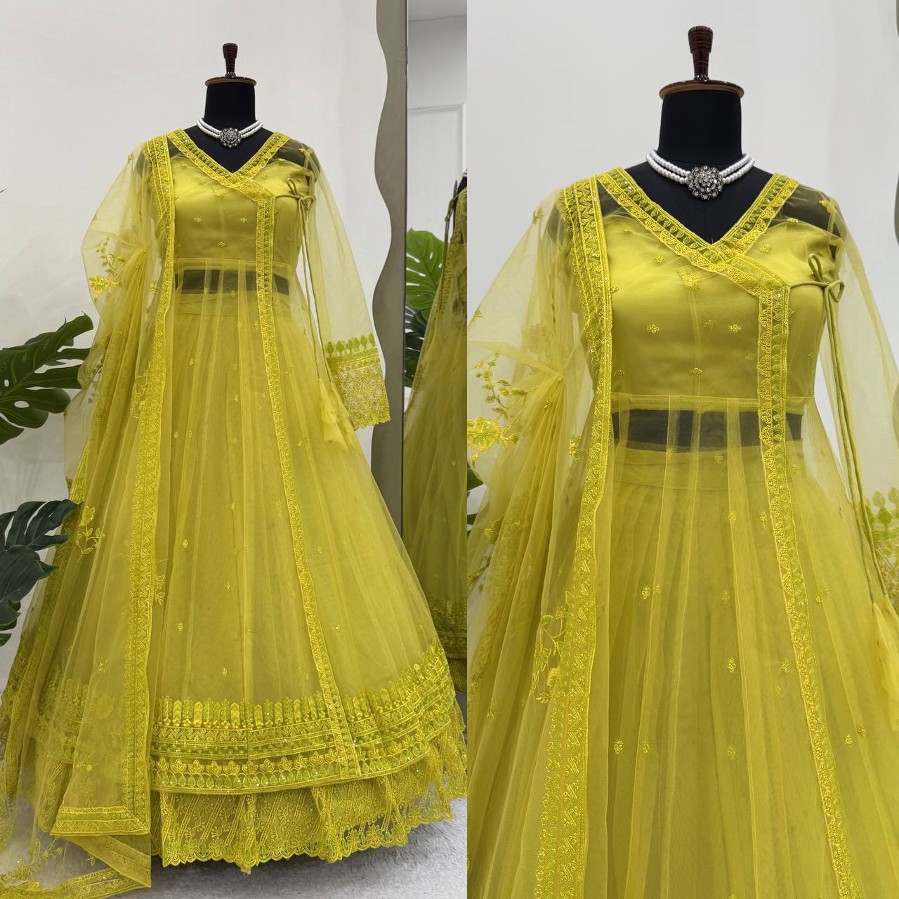Stylish lehenga blouse dupatta with shrug for women