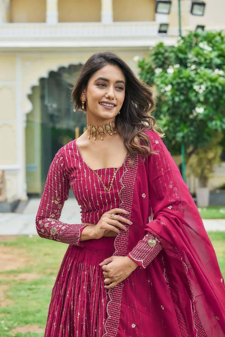 Heavy Faux Georgette Choli Lehenga with Dupatta