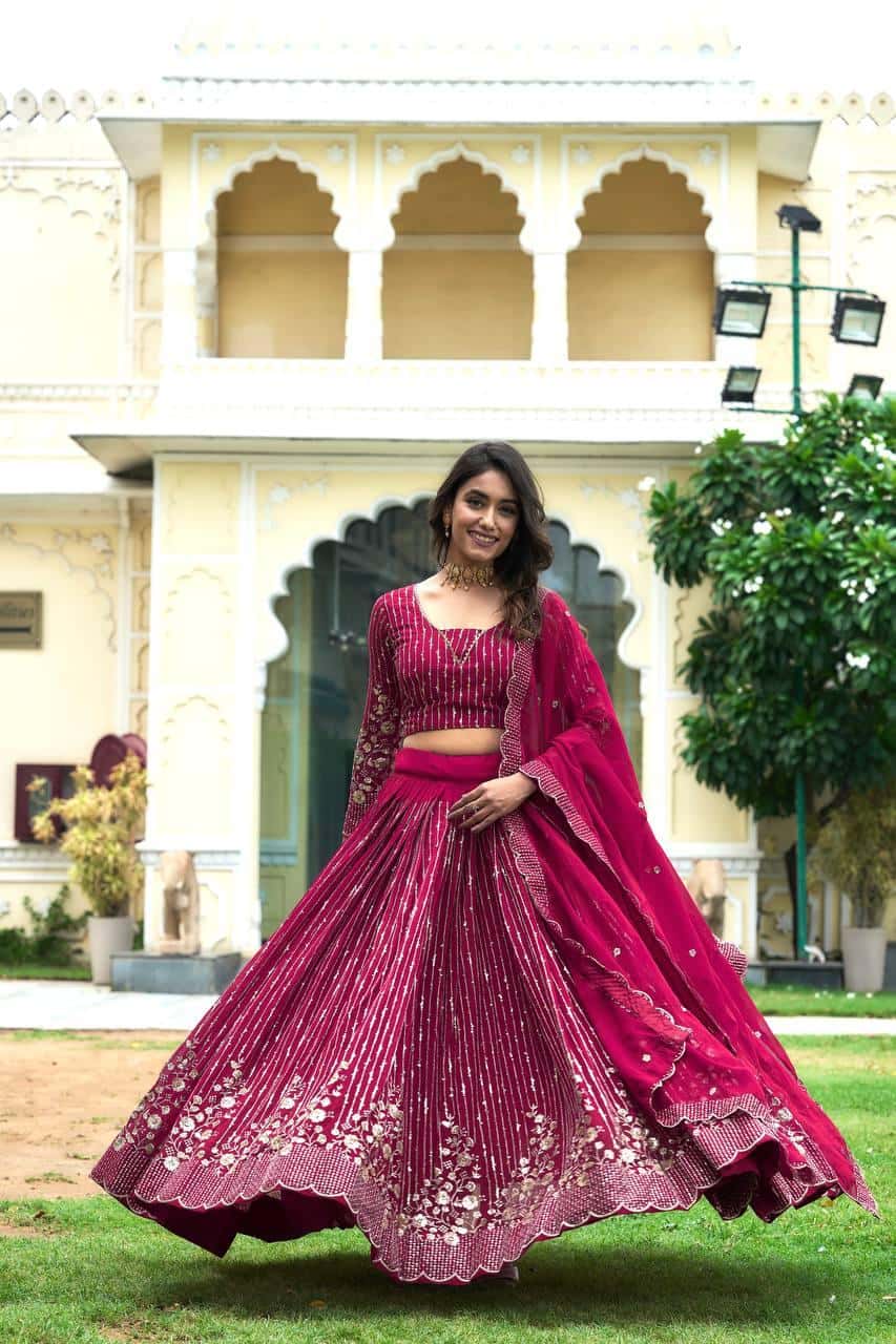 Heavy Faux Georgette Choli Lehenga with Dupatta