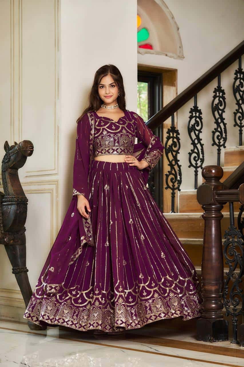Heavy Faux Georgette Choli Lehenga with Dupatta