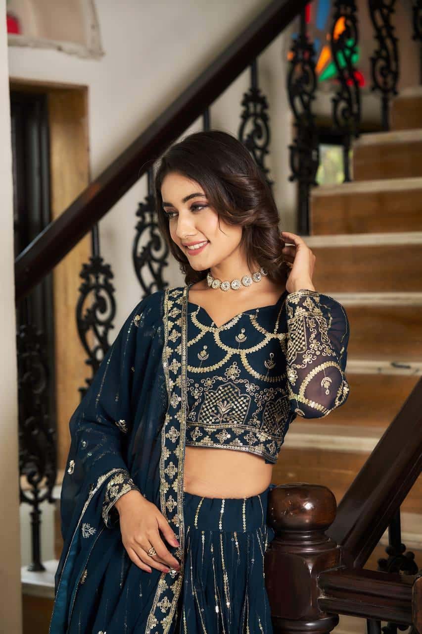 Heavy Faux Georgette Choli Lehenga with Dupatta