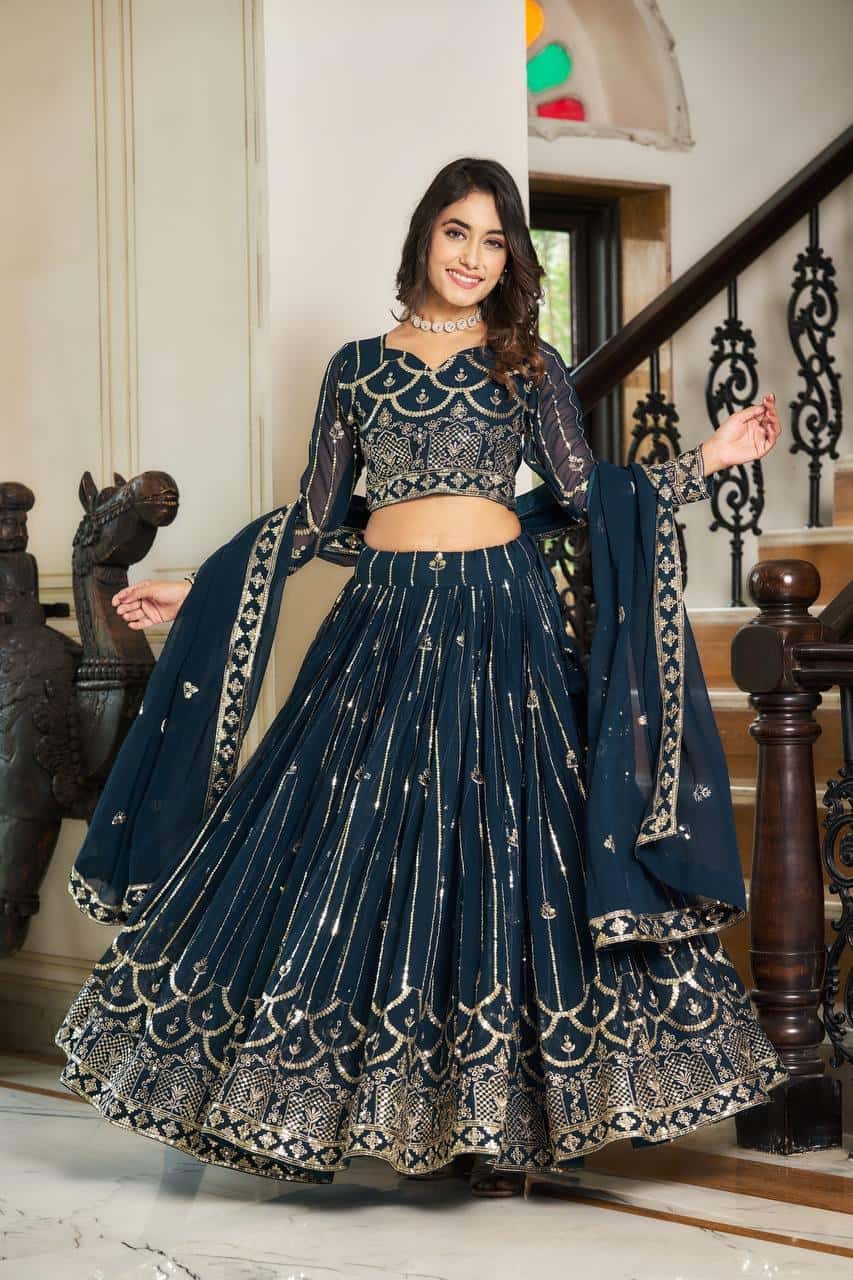 Heavy Faux Georgette Choli Lehenga with Dupatta