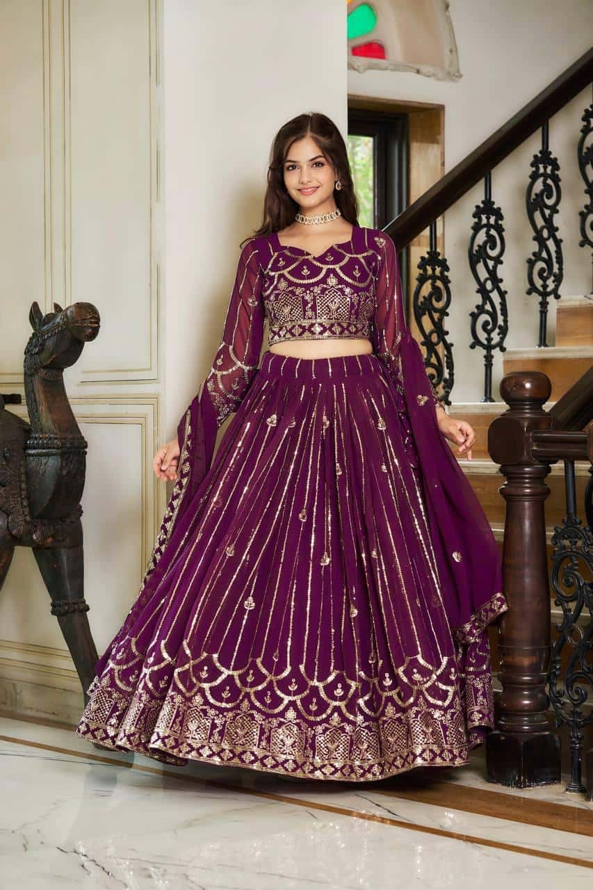 Heavy Faux Georgette Choli Lehenga with Dupatta