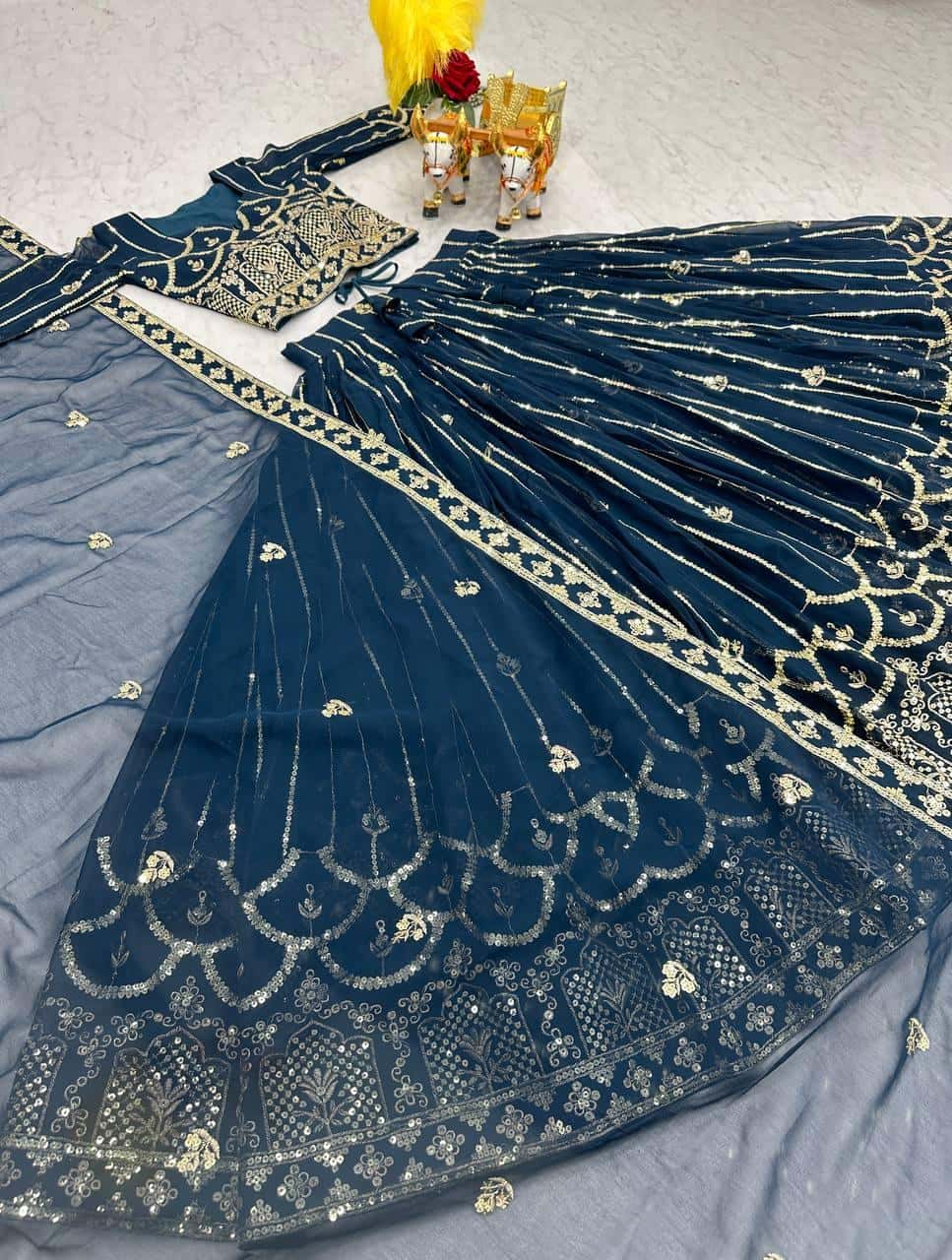 Heavy Faux Georgette Choli Lehenga with Dupatta