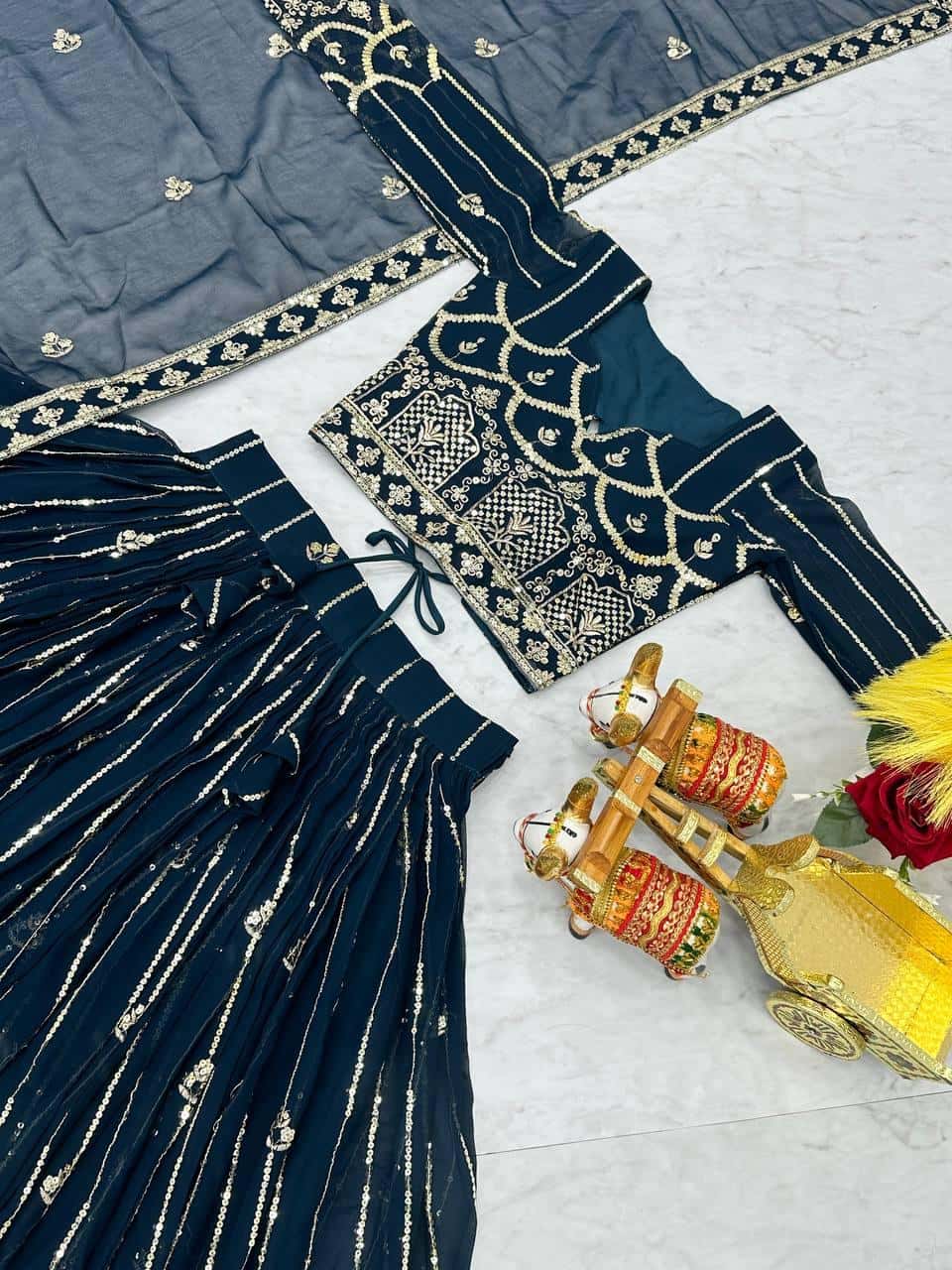 Heavy Faux Georgette Choli Lehenga with Dupatta