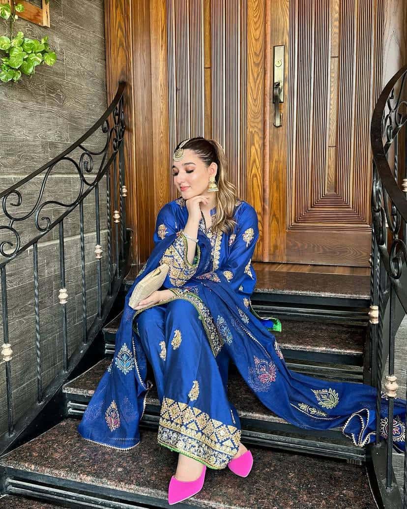New Kurti-Plazzo Set in Chinon Silk with Beautiful Sequins Embroidery Work