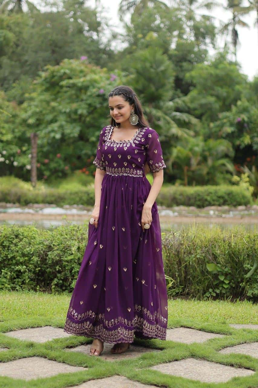 Heavy handwork Sequins work gown for women