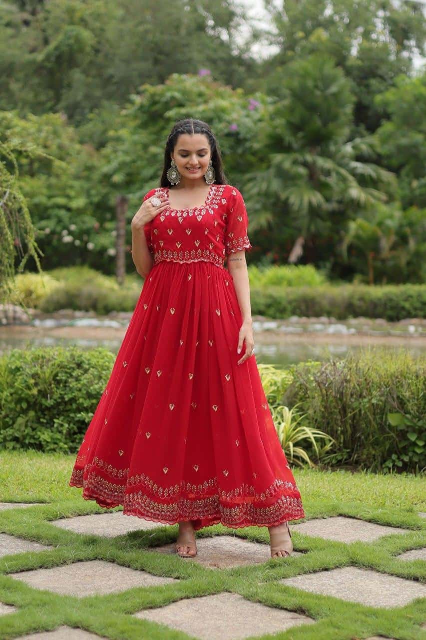 Heavy handwork Sequins work gown for women