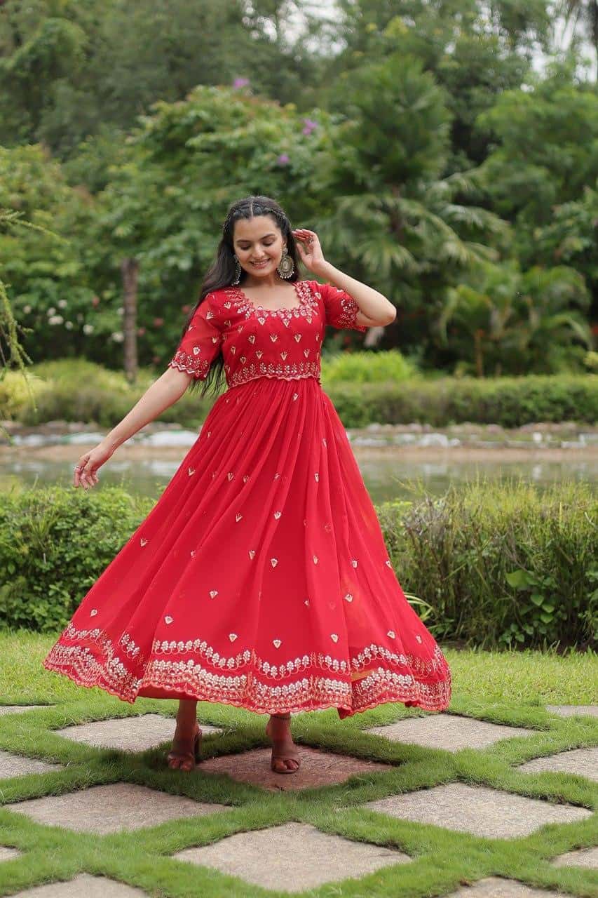 Heavy handwork Sequins work gown for women