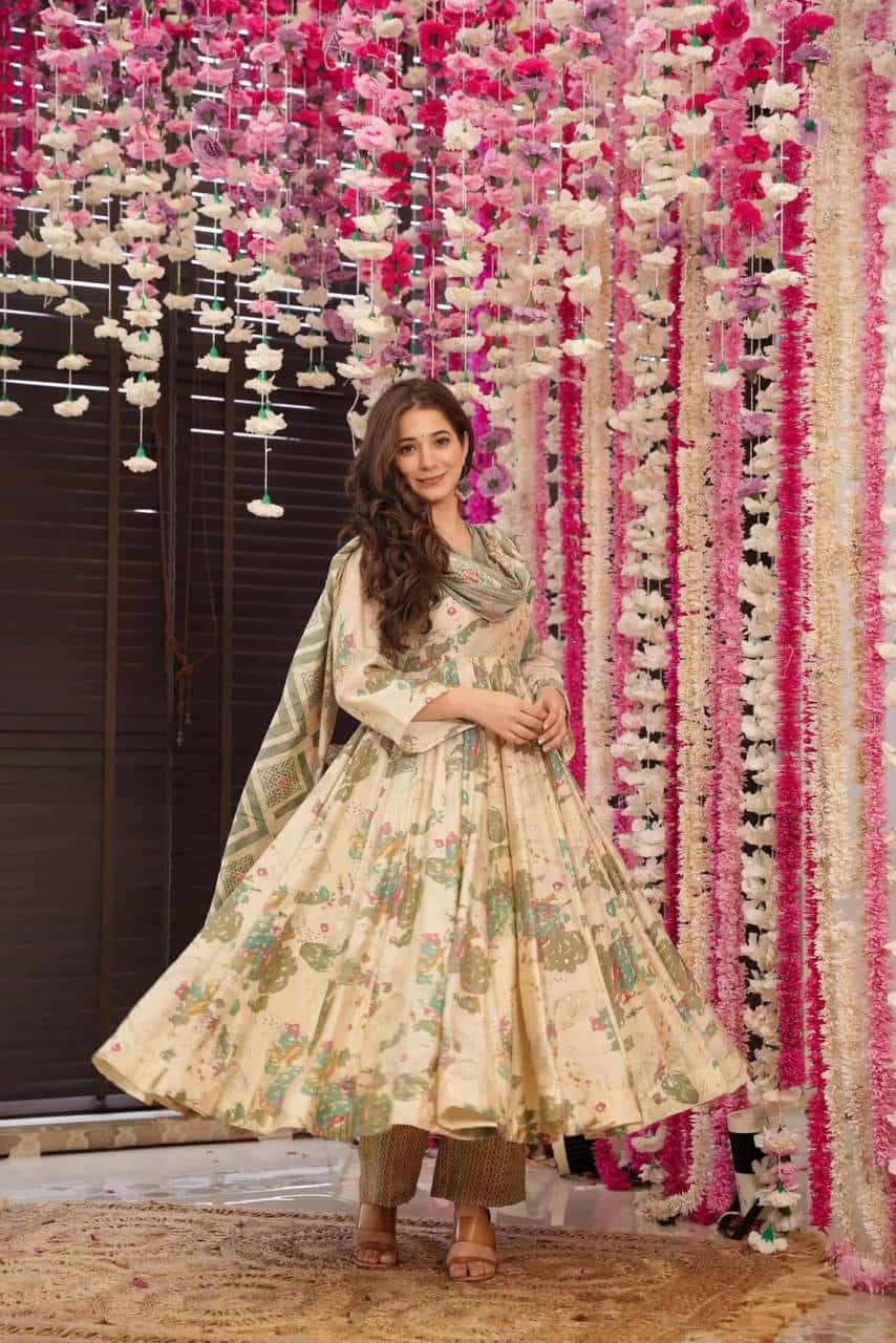 3 pc suit set for women,Soft cotton anarkali suit