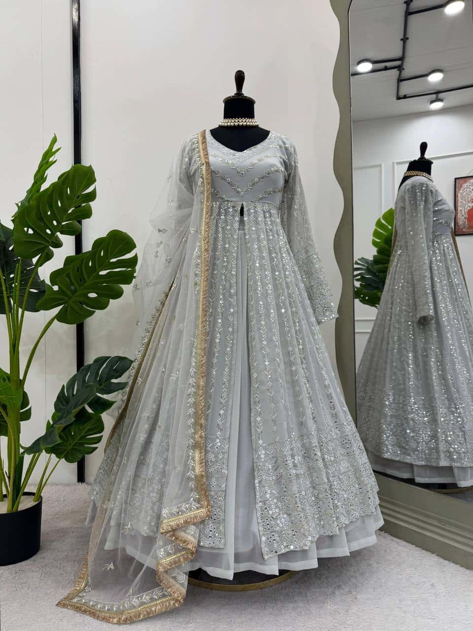 Women's designer front cut choli lehenga with dupatta sets