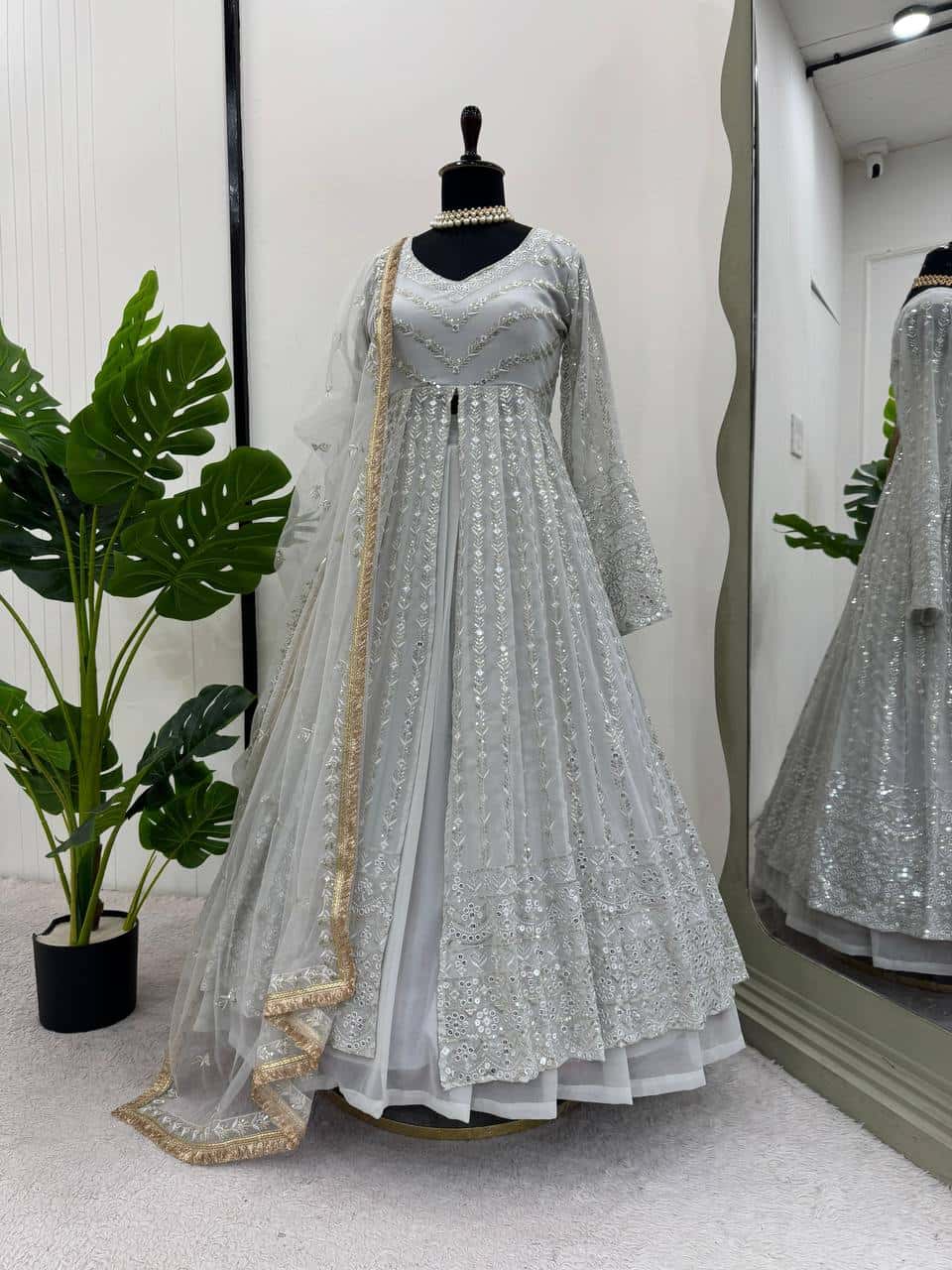 Women's designer front cut choli lehenga with dupatta sets