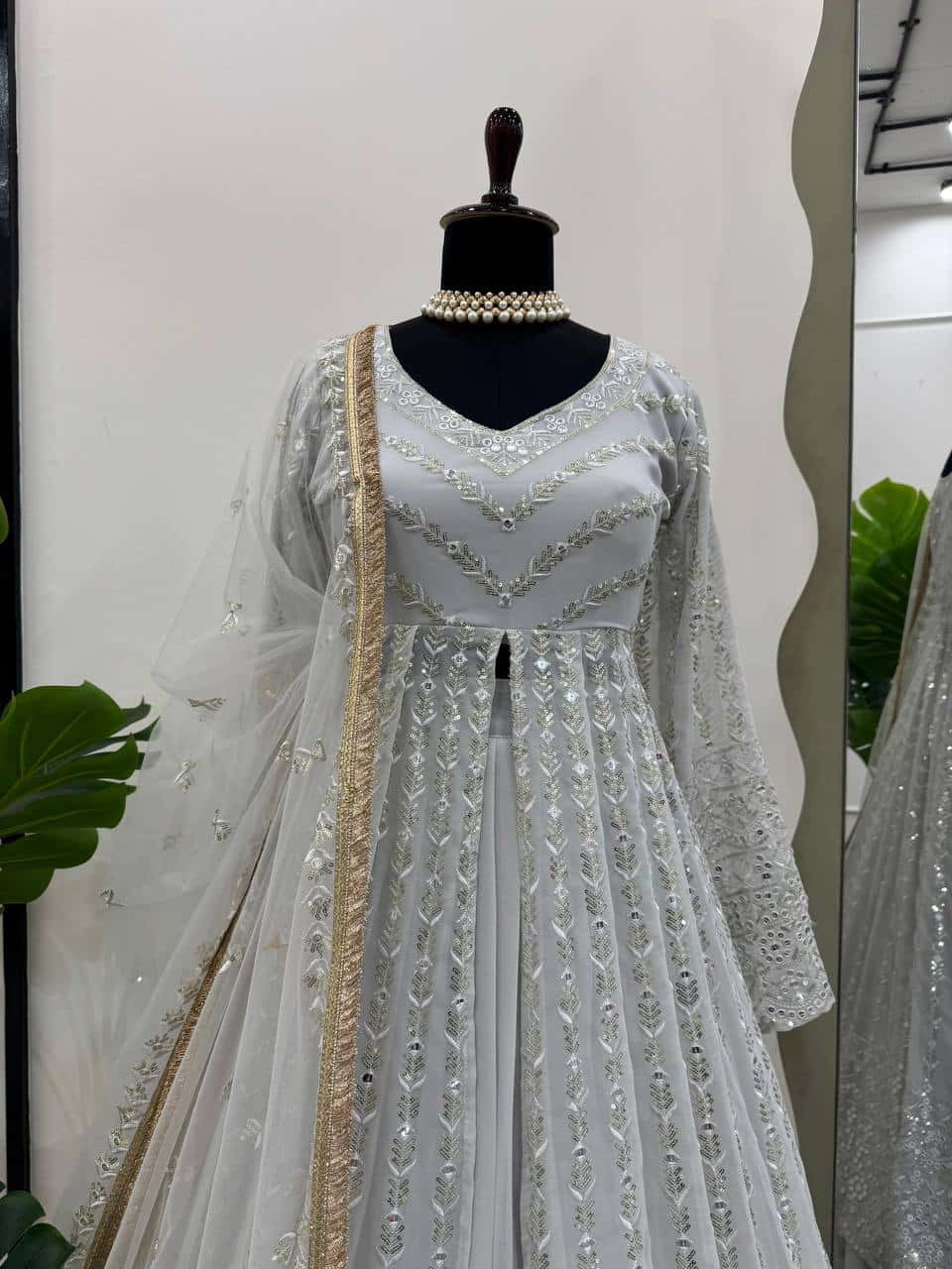 Women's designer front cut choli lehenga with dupatta sets