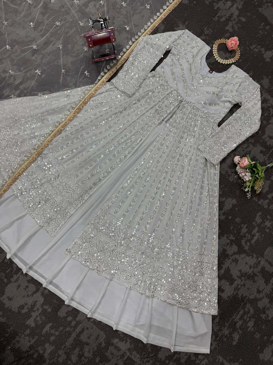 Women's designer front cut choli lehenga with dupatta sets