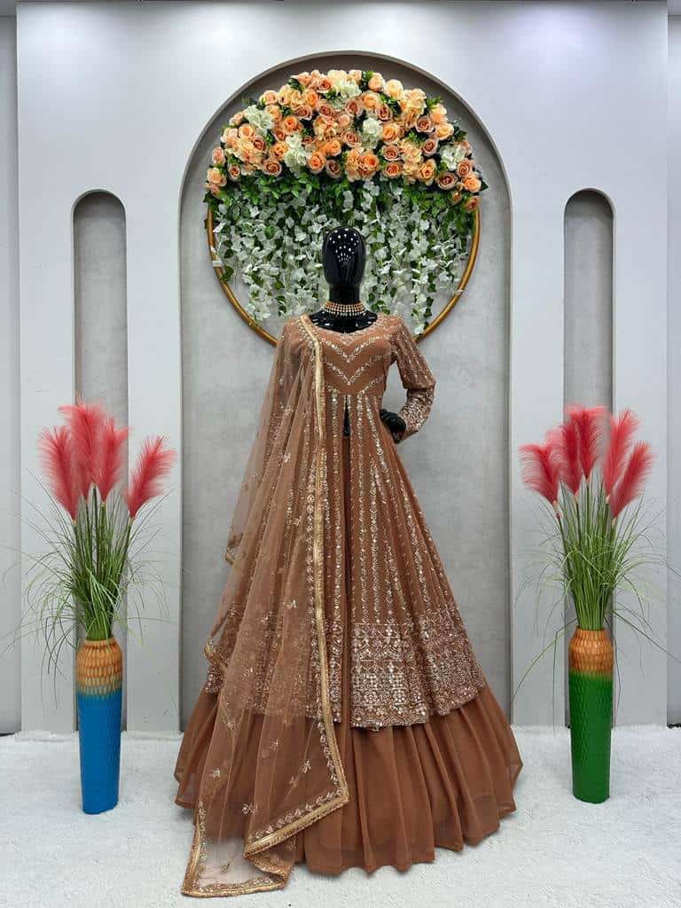 Women's designer front cut choli lehenga with dupatta sets
