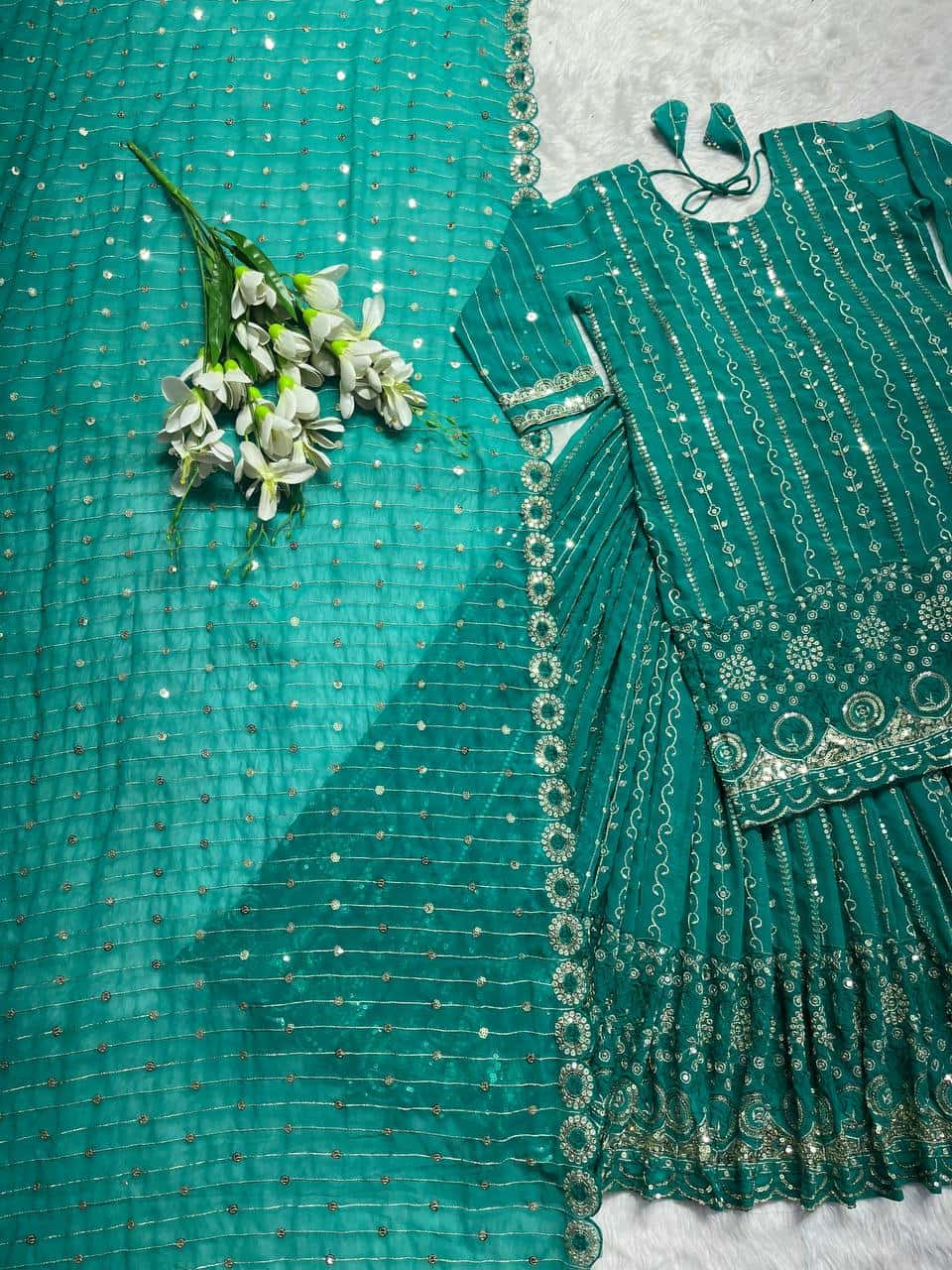 Ready to wear georgette heavy lehenga set