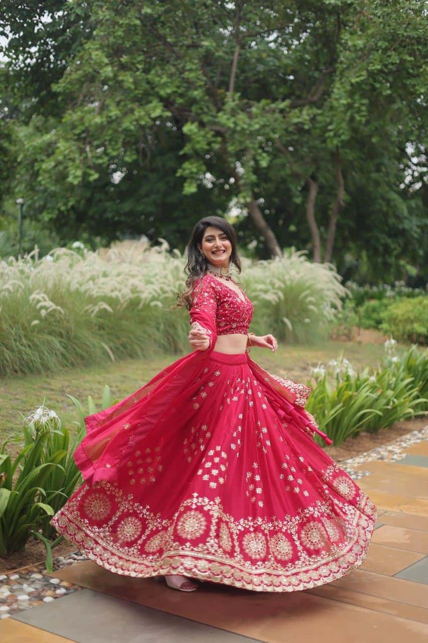 Rangoli Silk with Heavy Sequins Lehenga Blouse with Dupatta