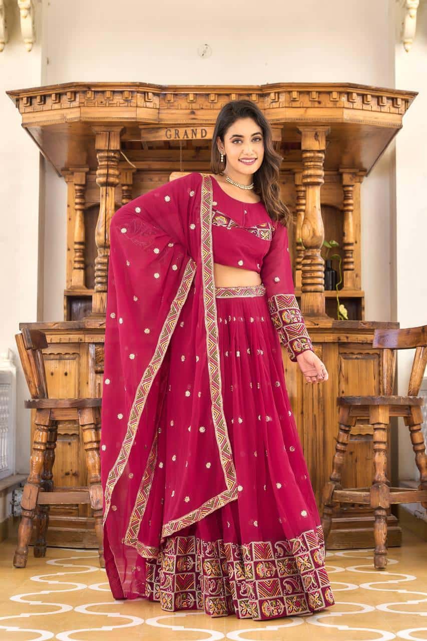Faux Georgette Lehenga Choli with Dupatta