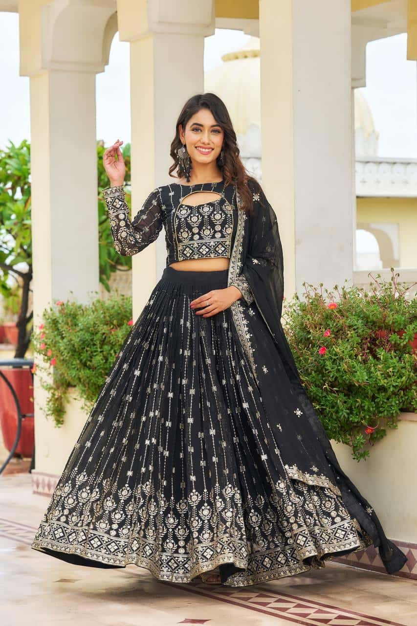 Faux Georgette Choli Lehenga with Dupatta