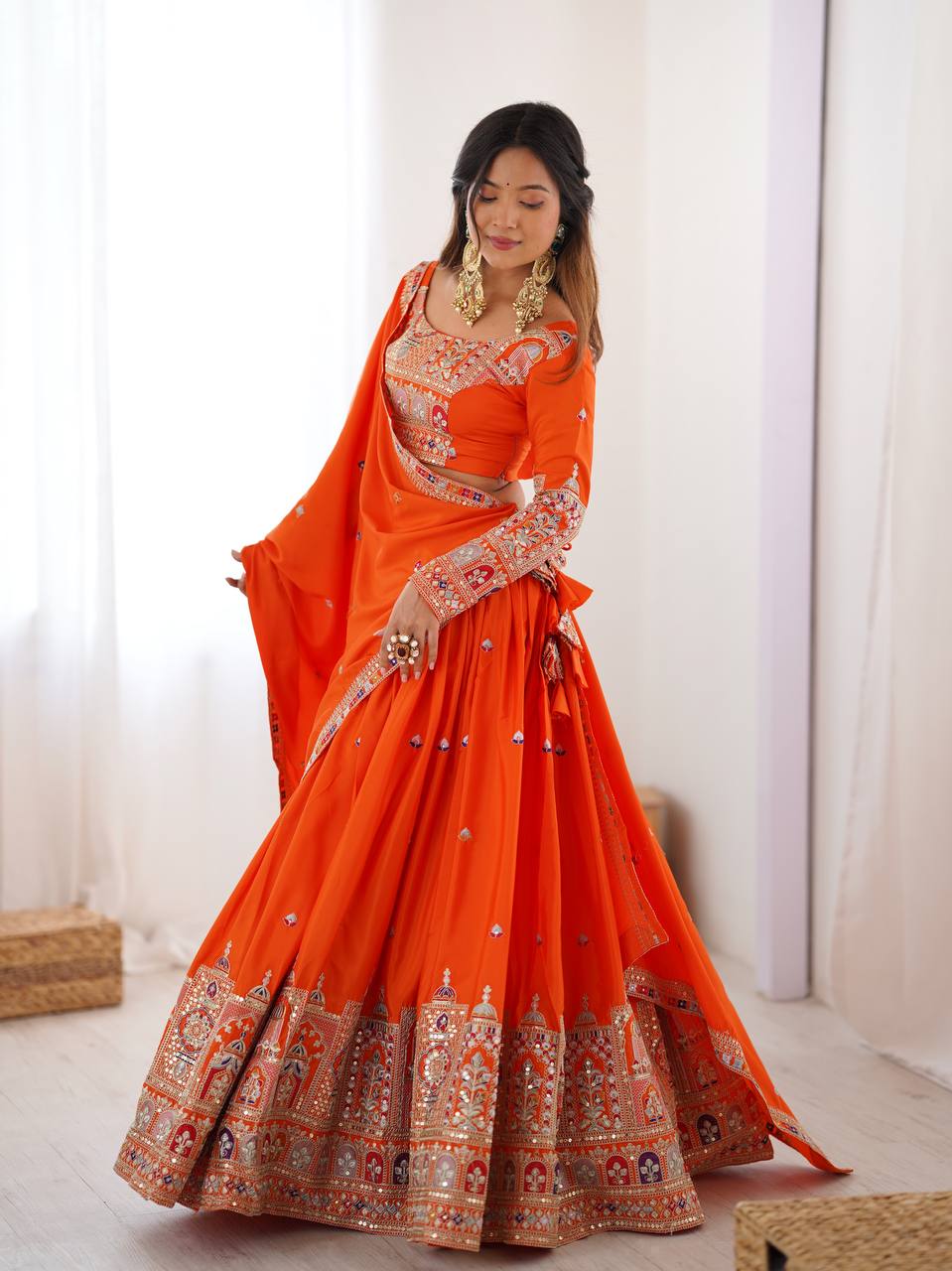 Readymade Lehenga Choli fully stitched Dupatta Set