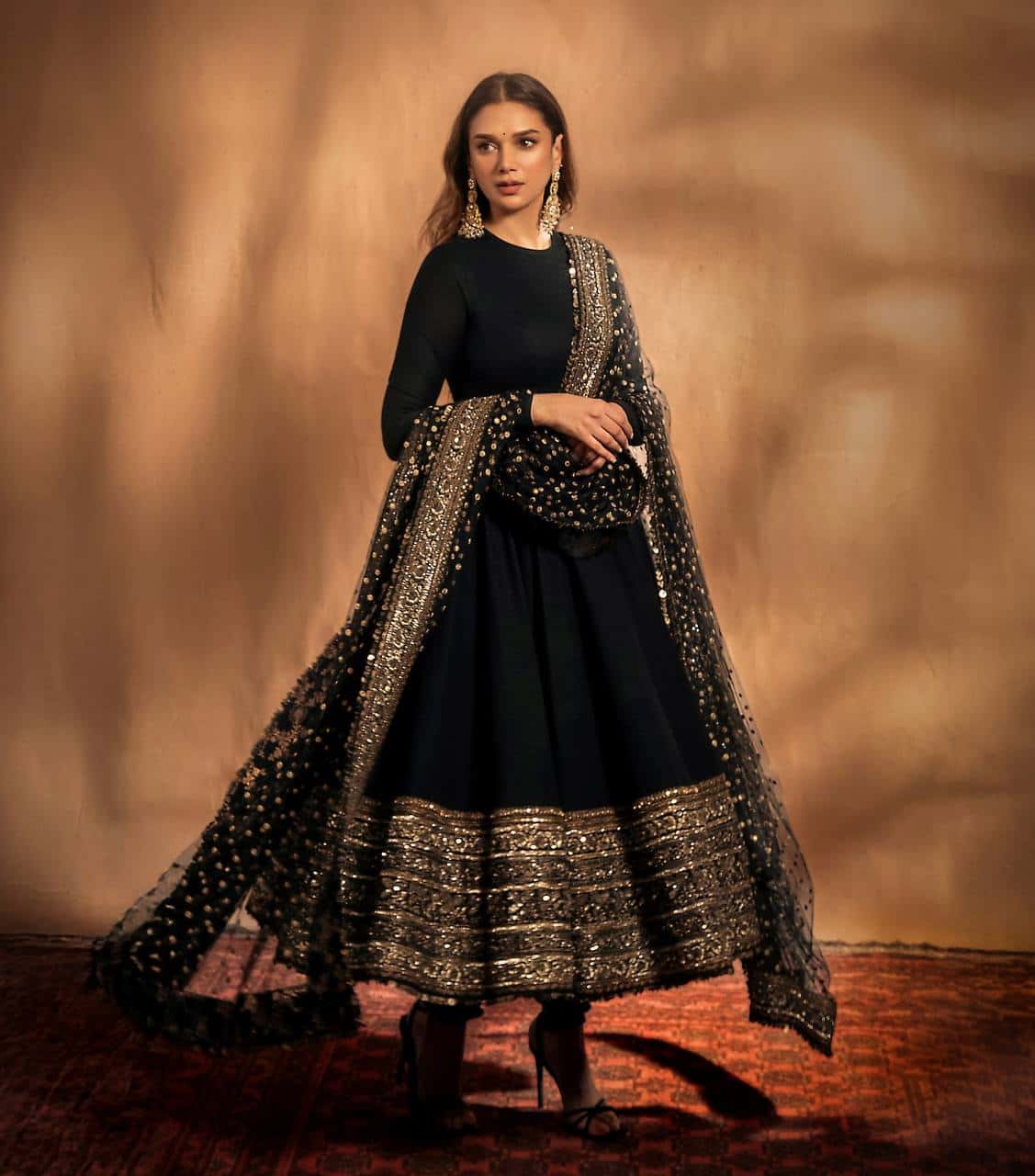 “Elegant Chinon Silk Gown Set with Sequence & Zari Embroidery, Fully Stitched Pants, and Soft Net Dupatta”