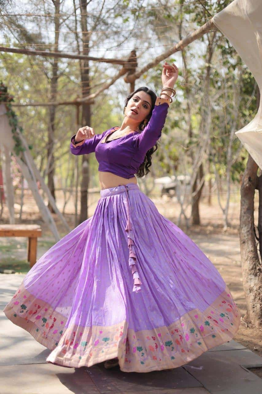 Pure Dyable Viscose Jacquard with Kalamkari Lehenga with Blouse