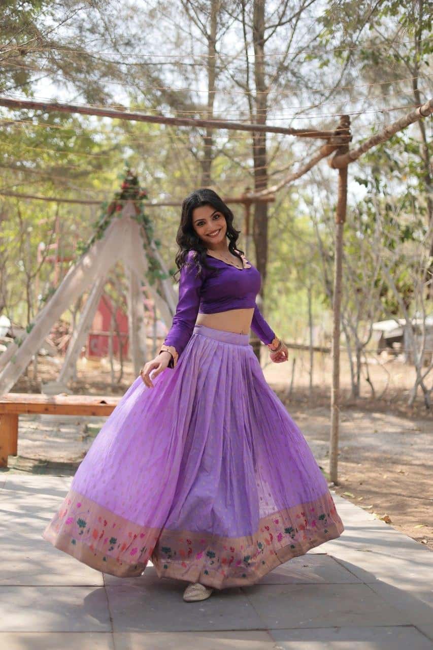 Pure Dyable Viscose Jacquard with Kalamkari Lehenga with Blouse