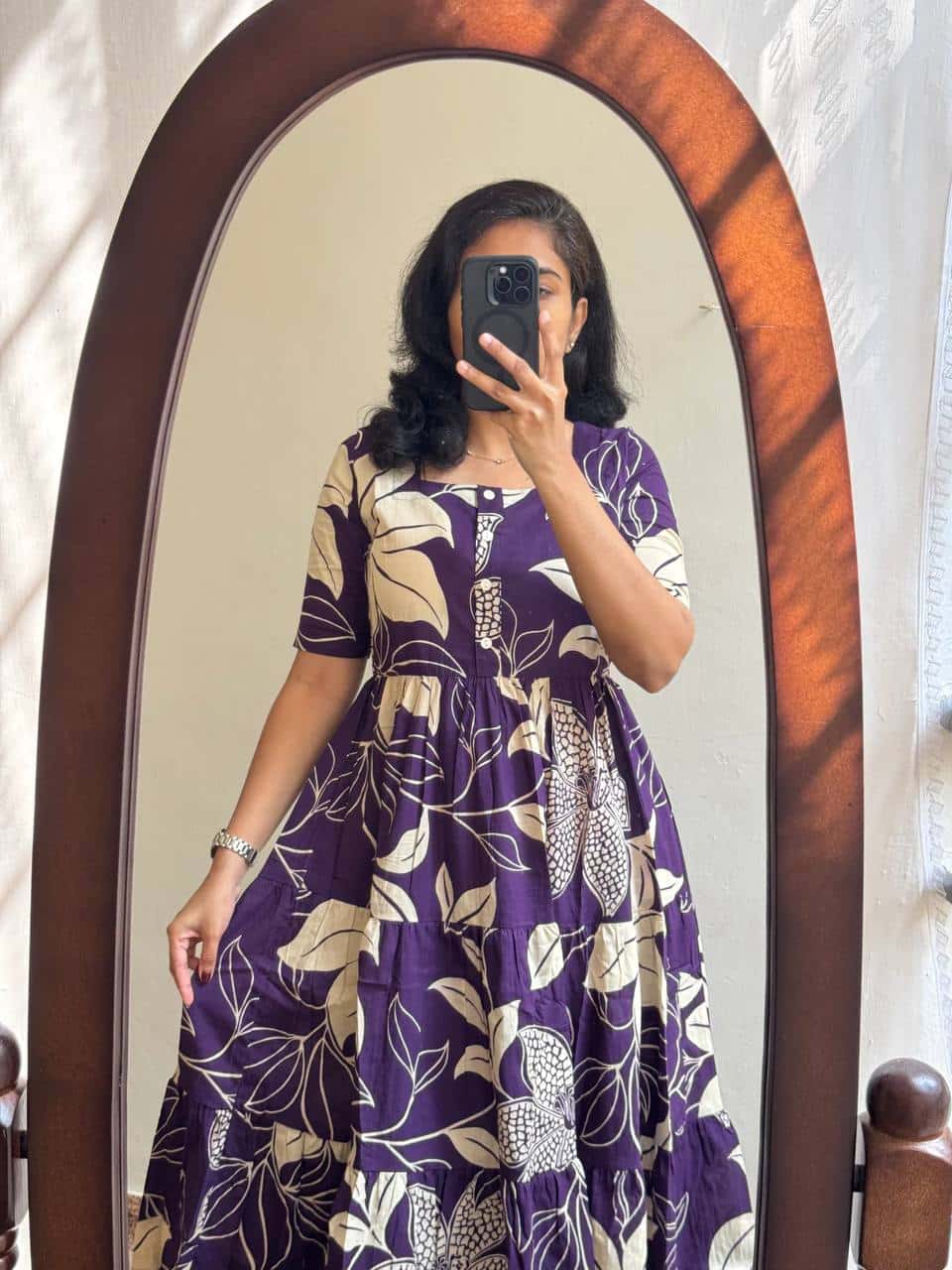 "Soft Cotton Maternity Dress - Comfortable & Stylish (48" Length)"