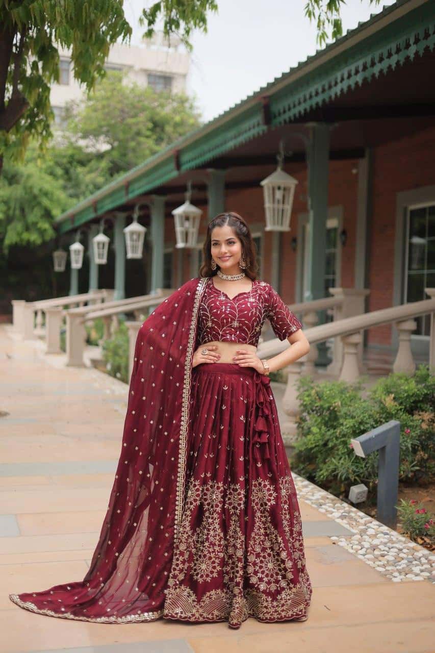 Rangoli Silk with Heavy Sequins Lehenga Blouse with Dupatta