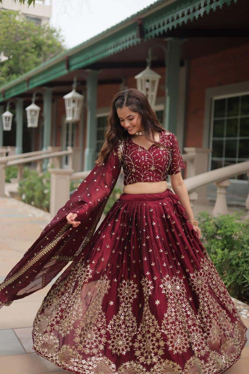 Rangoli Silk with Heavy Sequins Lehenga Blouse with Dupatta