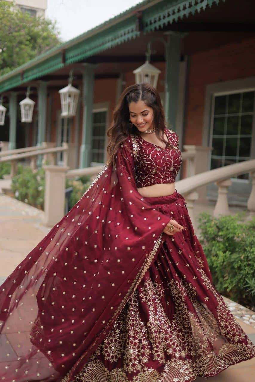 Rangoli Silk with Heavy Sequins Lehenga Blouse with Dupatta