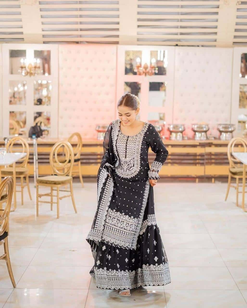 Faux Georgette Kurta Lehenga with Dupatta