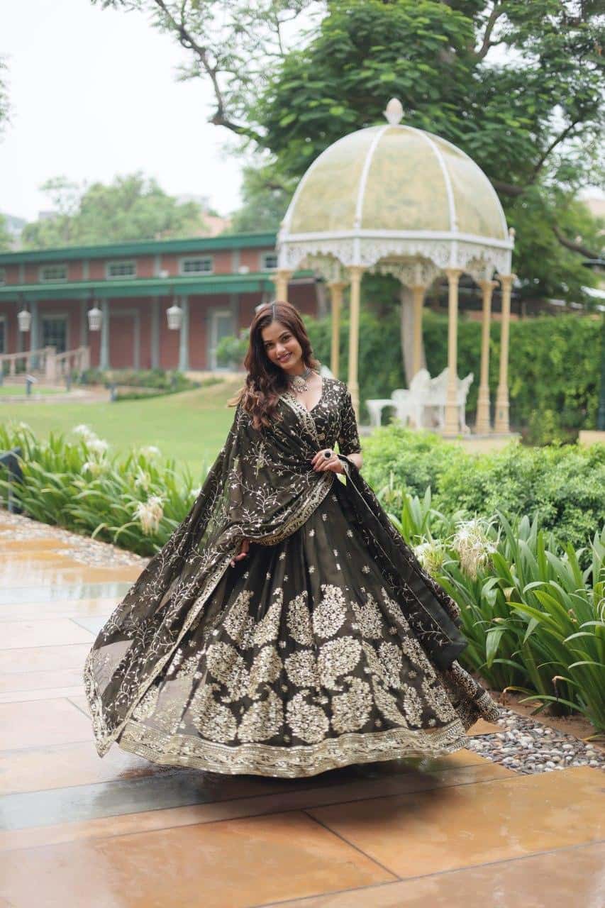 Rangoli Silk with Heavy Sequins Lehenga Blouse with Dupatta