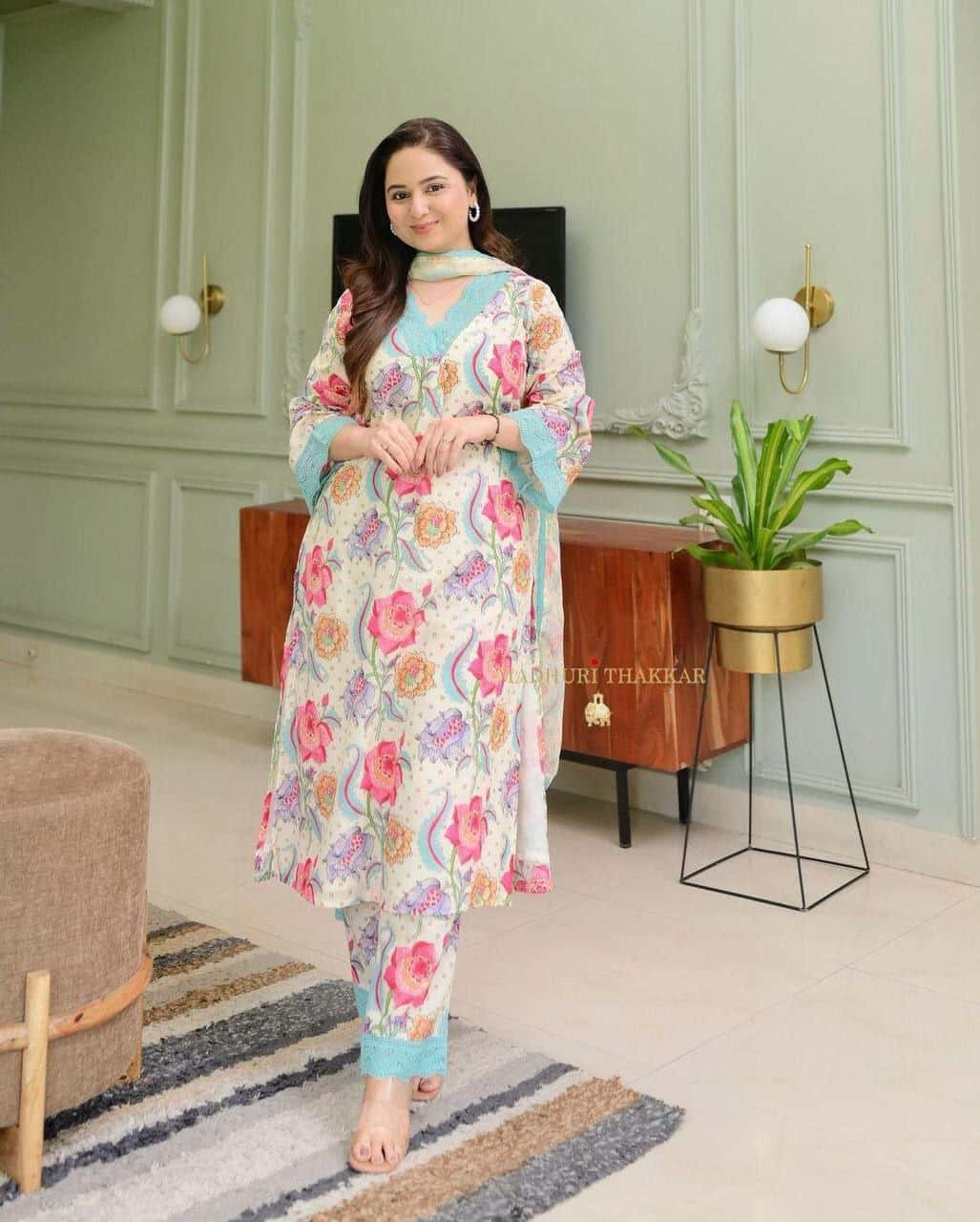 "Premium Cotton Kurta Set with Comfort Fit Pants & Pure Cotton Dupatta"