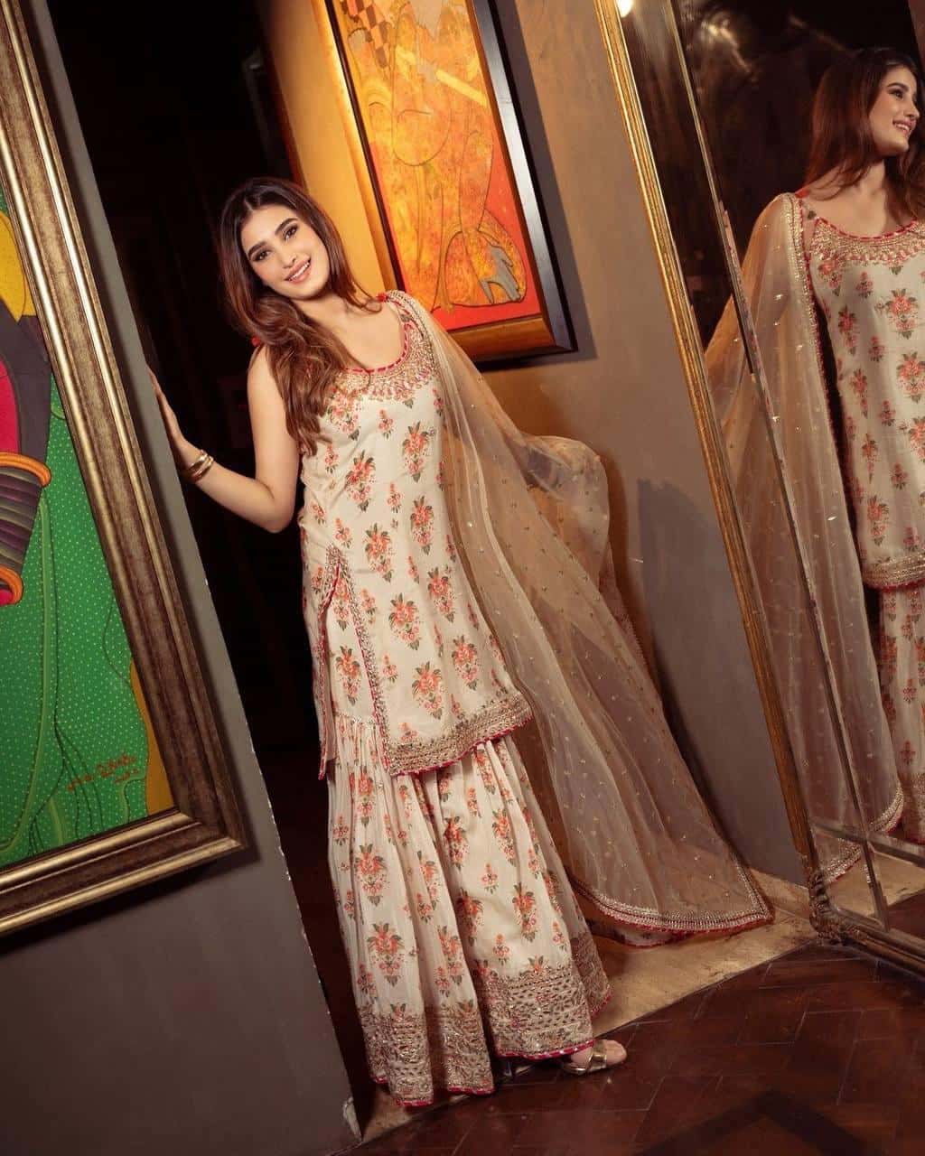 Pure Chinon Silk Kurta Sharara with Dupatta