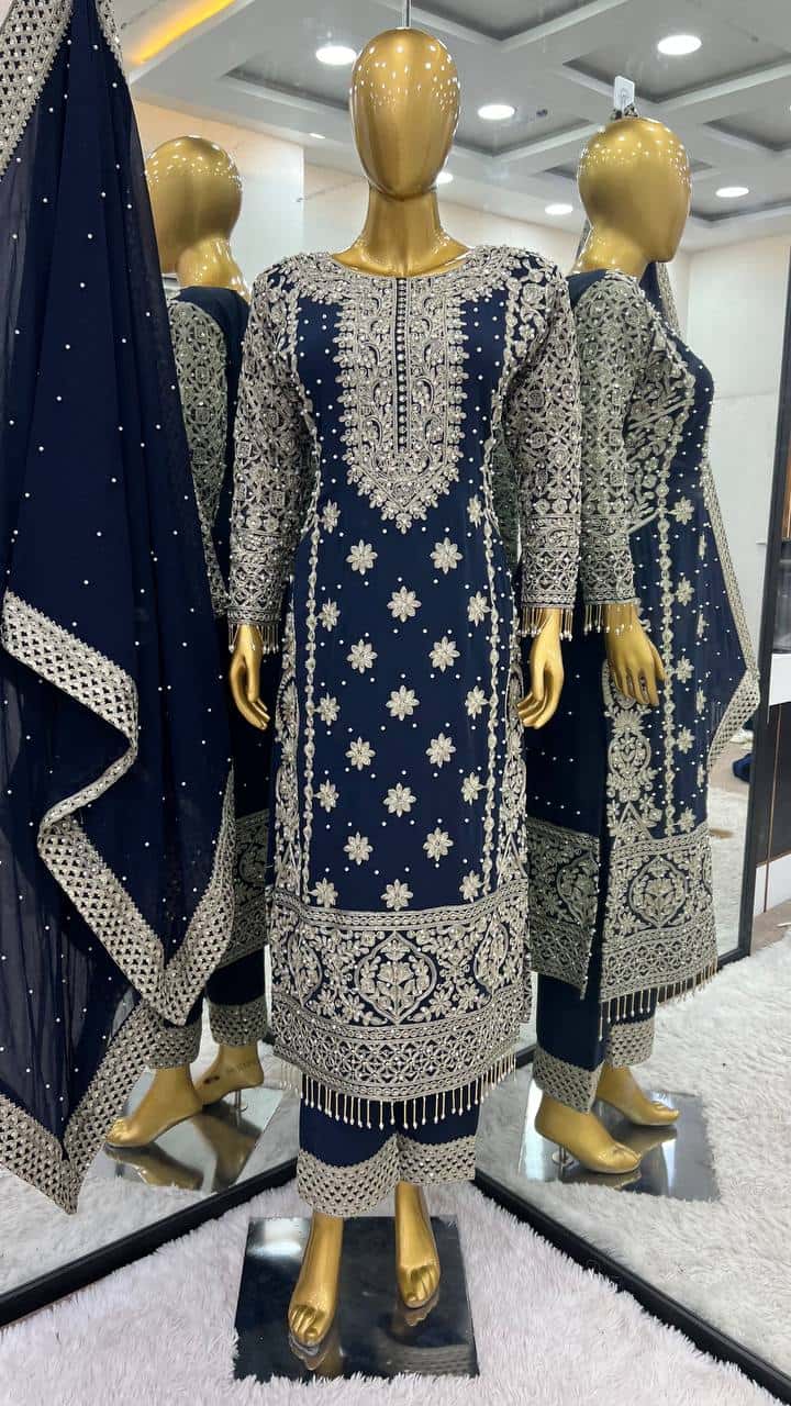 Faux Georgette Kurta Pant with Dupatta