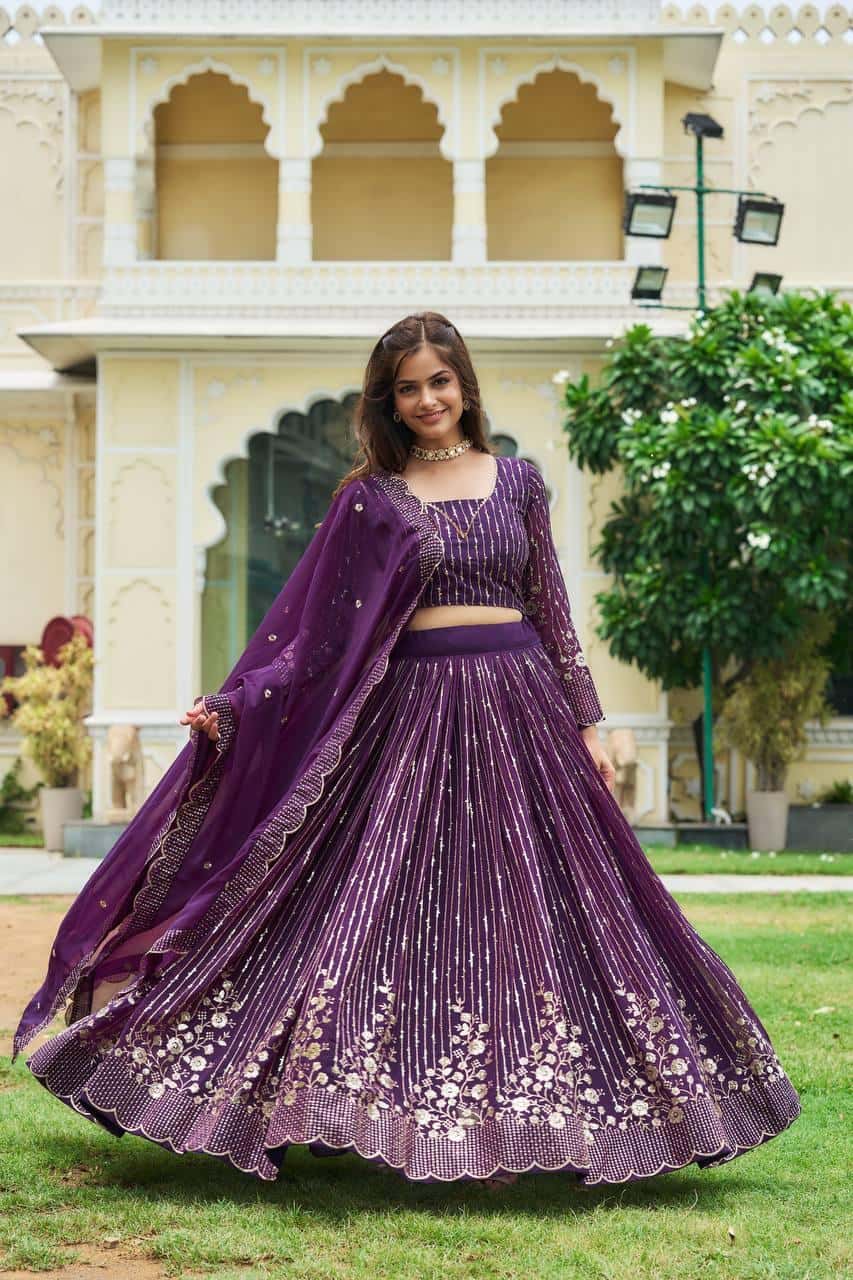 Heavy Faux Georgette Choli Lehenga with Dupatta