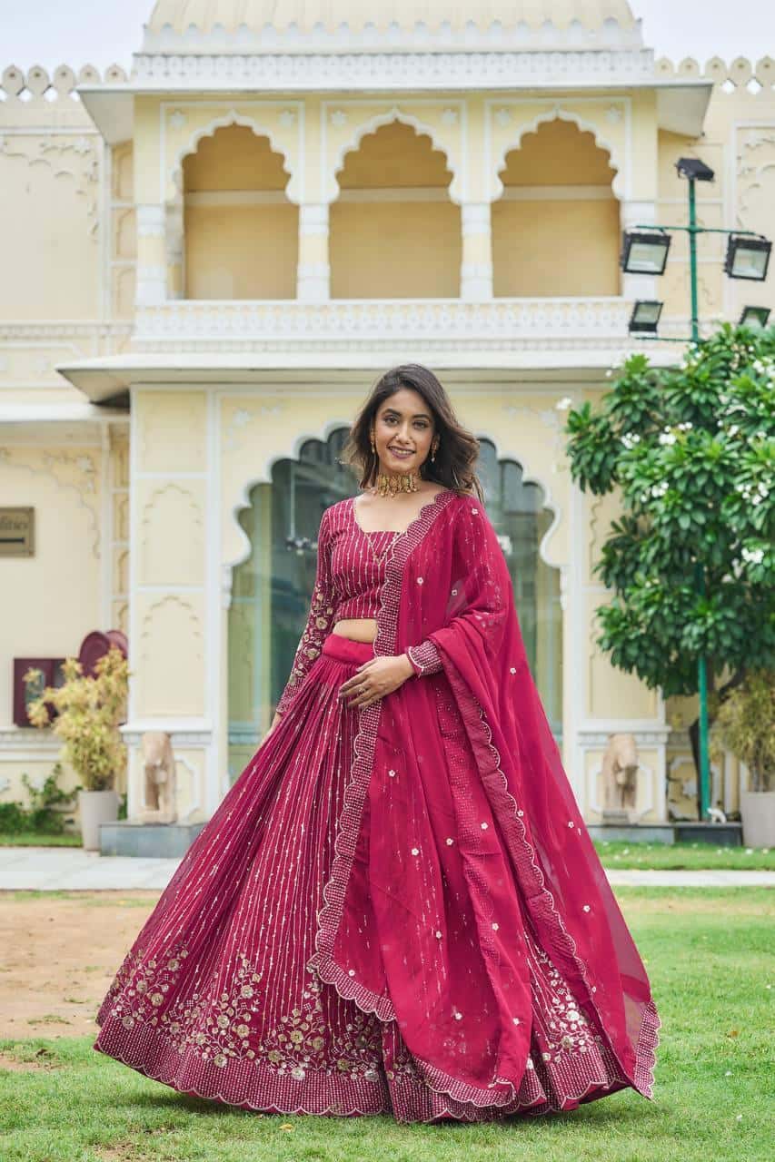 Heavy Faux Georgette Choli Lehenga with Dupatta