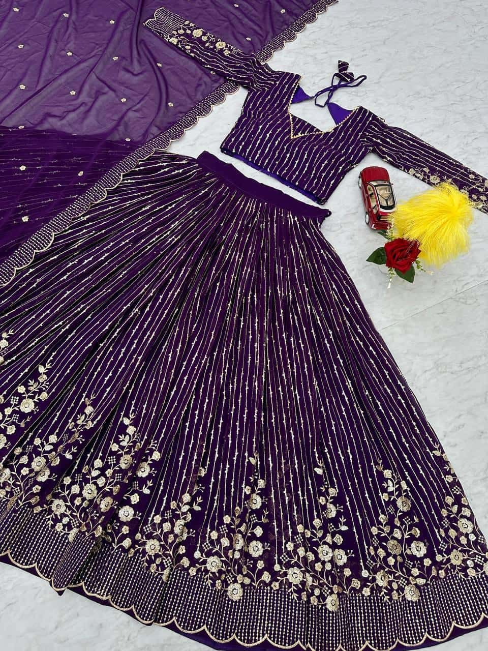 Heavy Faux Georgette Choli Lehenga with Dupatta