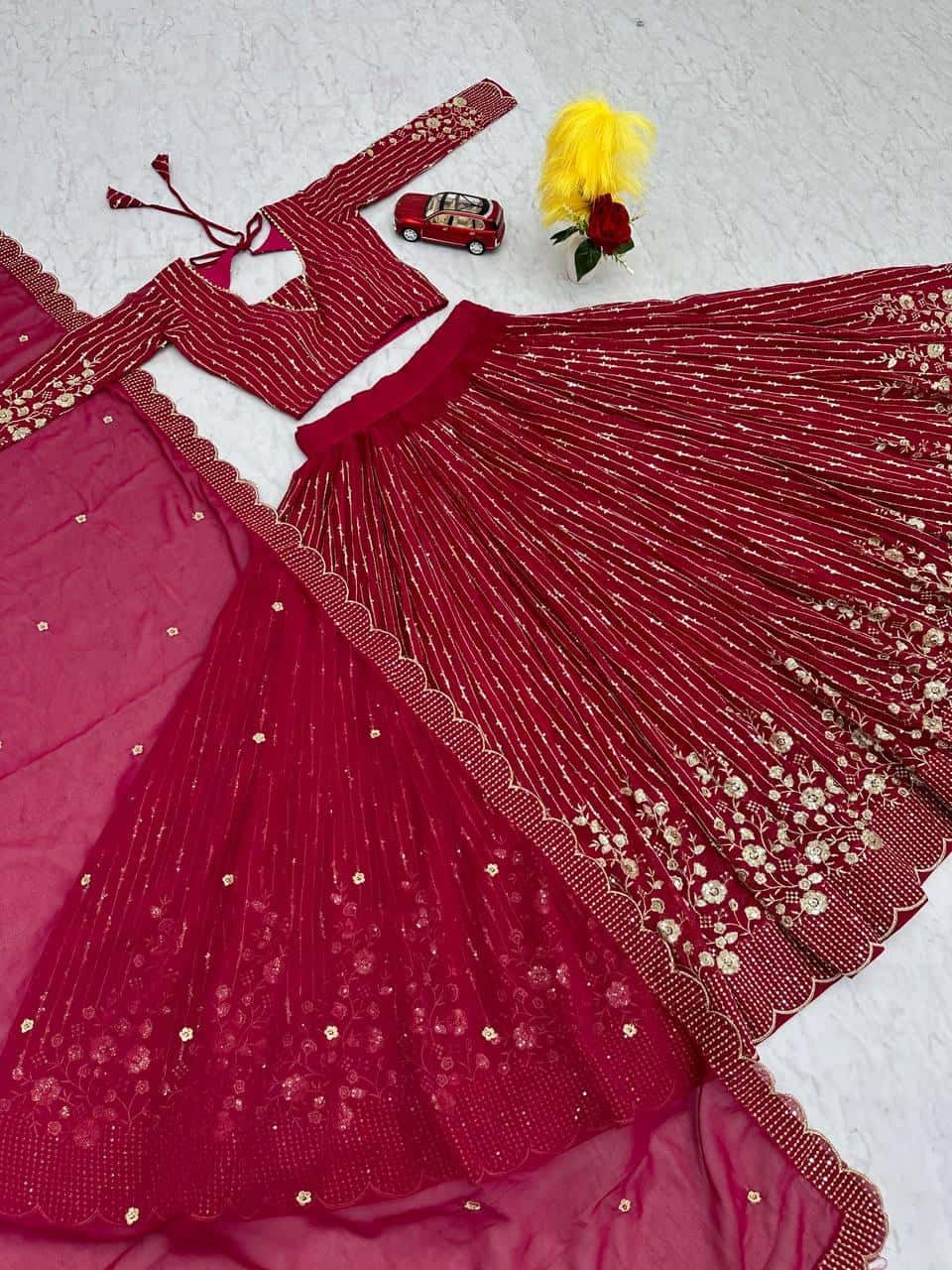 Heavy Faux Georgette Choli Lehenga with Dupatta