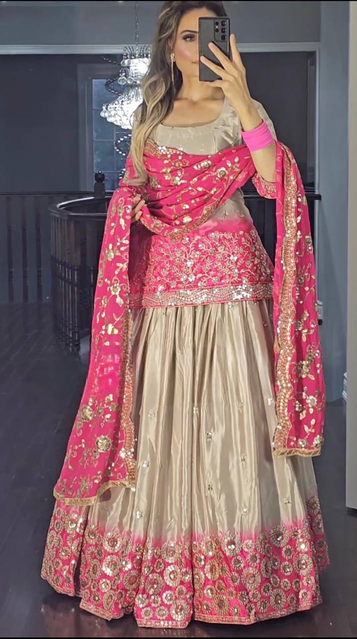 Chinnon silk lehenga set for women