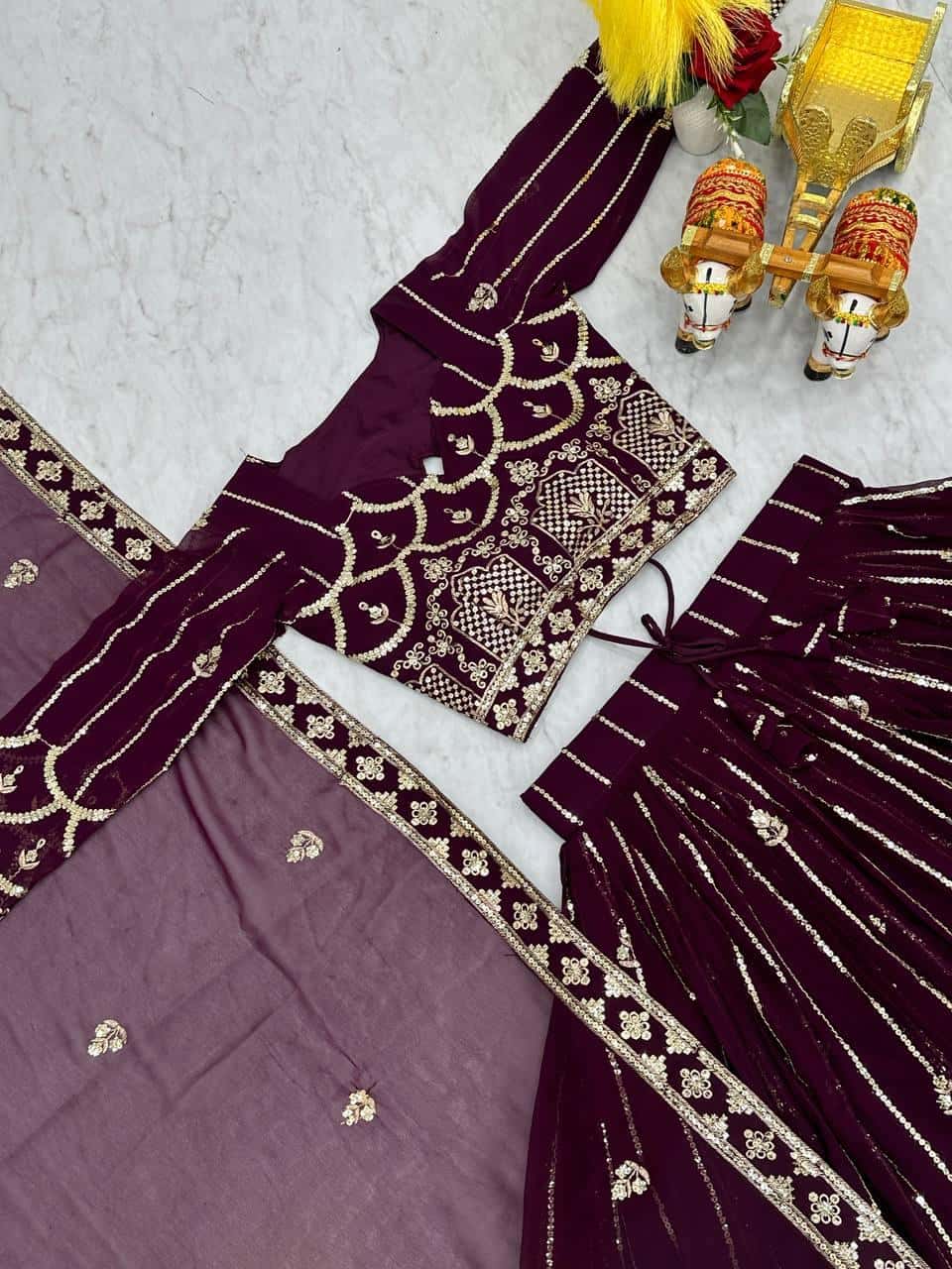 Heavy Faux Georgette Choli Lehenga with Dupatta