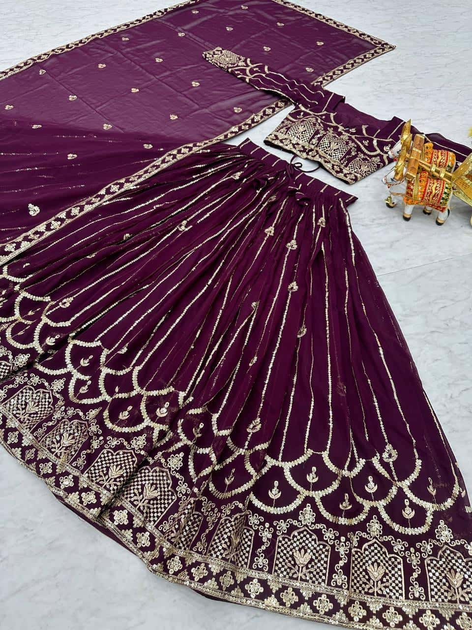 Heavy Faux Georgette Choli Lehenga with Dupatta