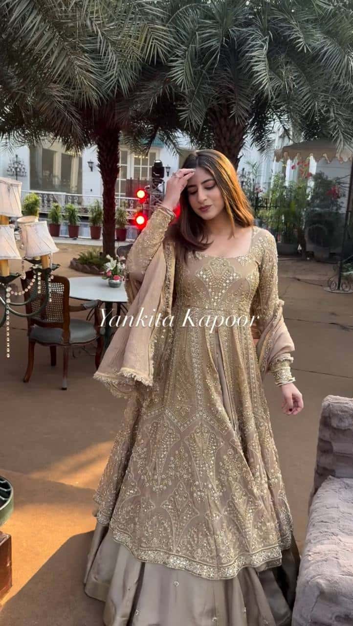 Elegant Pure Chinnon Silk Lehenga Set with Embroidered Top and Dupatta