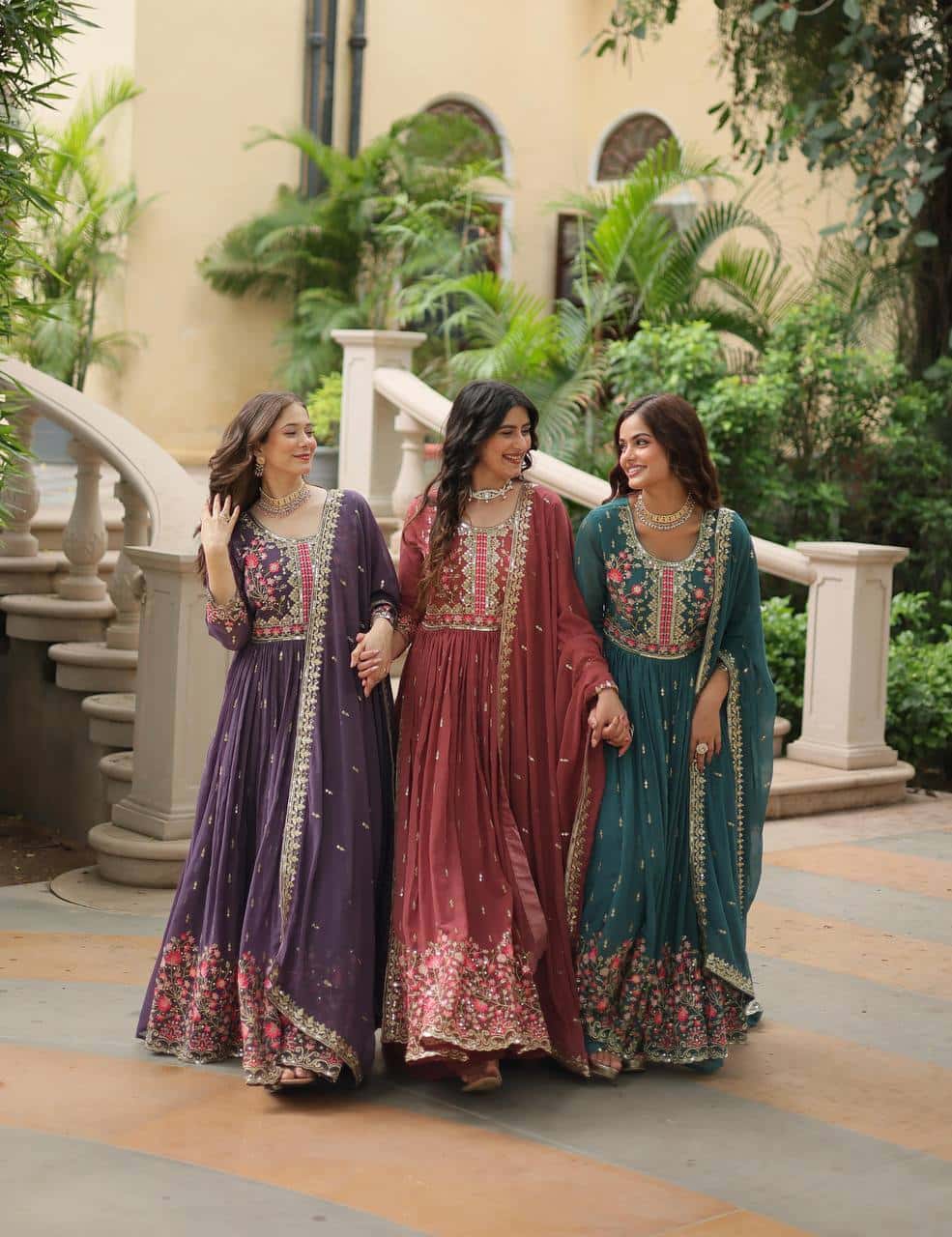"Elegant Faux Georgette Kurti & Sharara Set with Sequins Dupatta"